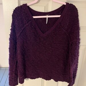 Free People Purple Boucle Sweater